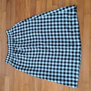 Madewell Smocked Waist Midi Skirt in Gingham Check Small S